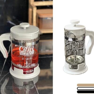 فروش عمده فرنچ پرس رنگی چاپدار 450 میل خانه رویایی