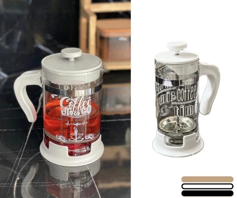 فروش عمده فرنچ پرس رنگی چاپدار 450 میل خانه رویایی