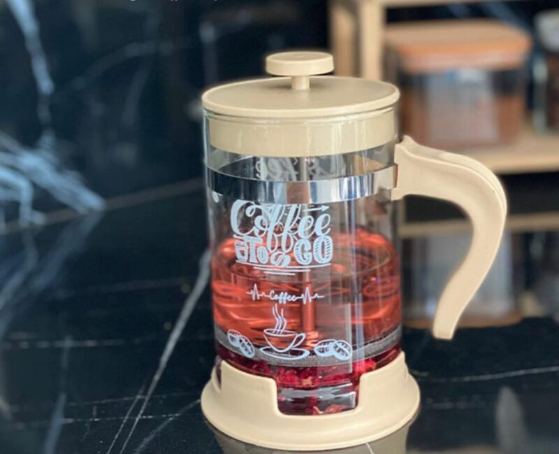 فروش عمده فرنچ پرس رنگی چاپدار 450 میل خانه رویایی